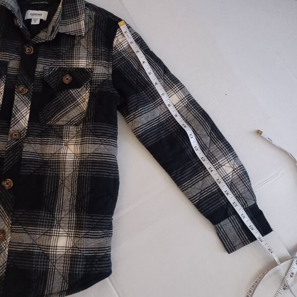 Sonoma Blue & White Plaid Quilted Shacket Boys Small Flannel Lined Shirt Jacket - Picture 13 of 15